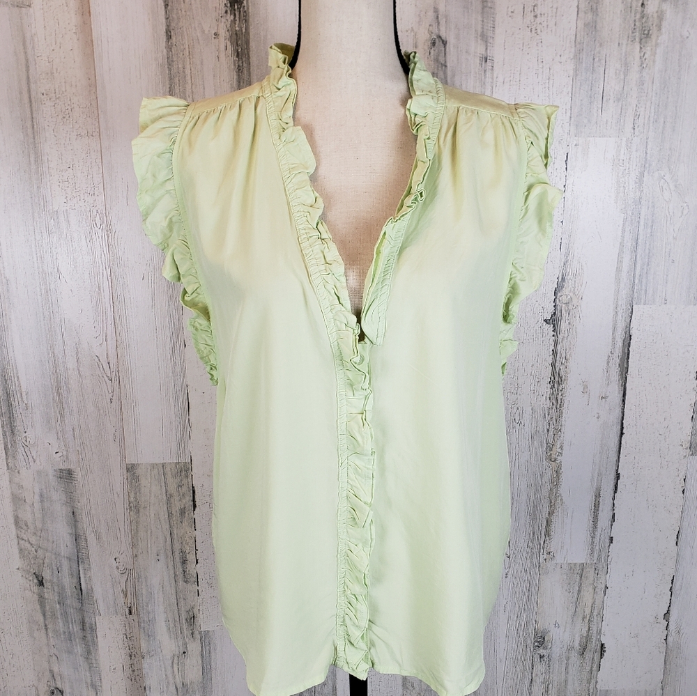Dear John Green Ruffle Blouse Sz Small